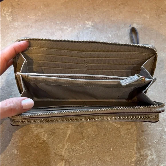 Coach Metallic Silver Studded Wallet - Picture 6 of 14